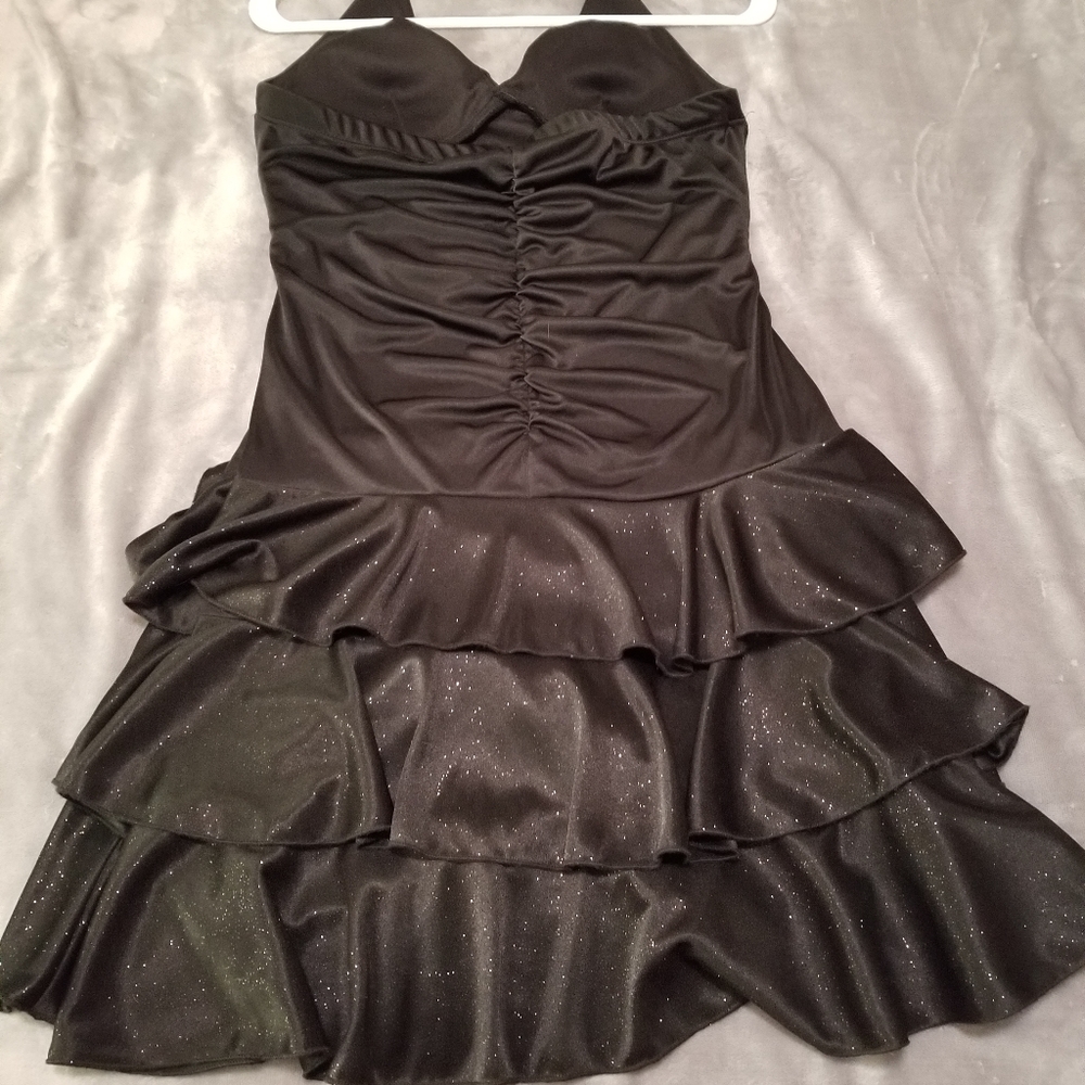 Lil Black Halter Empire Waist Dress Sz Large